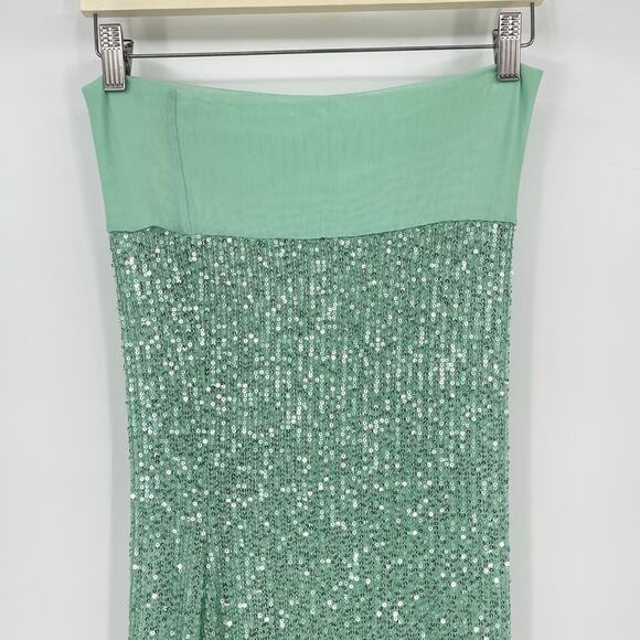 Fait Par Foutch | Elizabeth Dress in Malachite Turquoise Sequin Strapless Maxi S - Picture 13 of 16